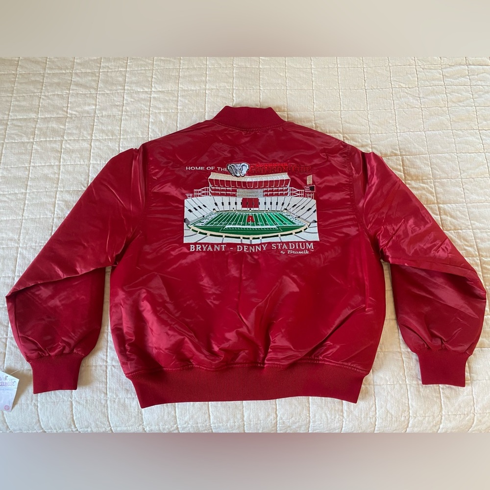 Vintage 90s University of Alabama Crimson Tide Football Red Bomber Jacket